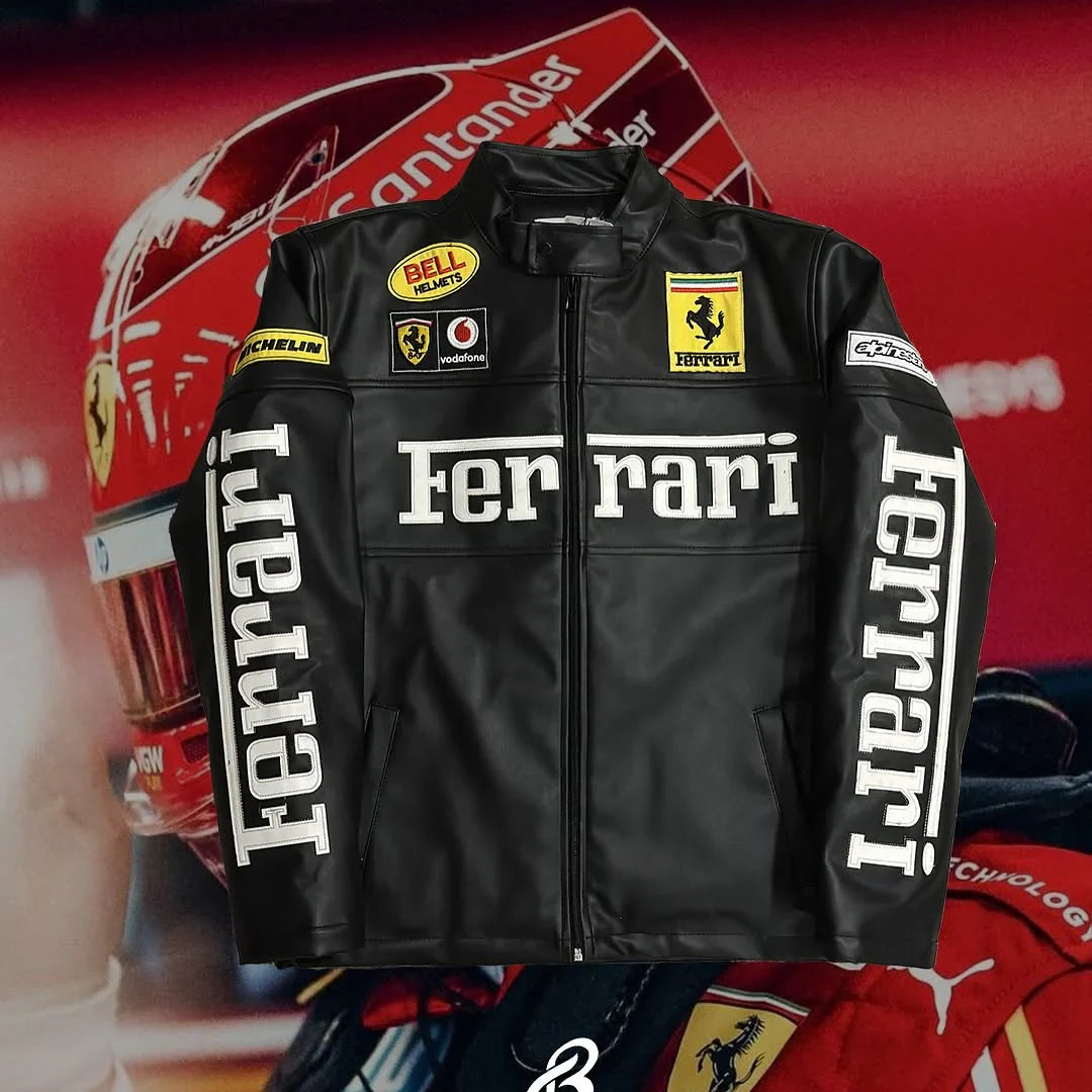 Jaqueta FERRARI F1 Vintage Black - LANÇAMENTO